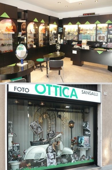 vetrina ottica san galli brugherio